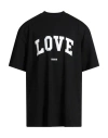 Msgm Man T-shirt Black Size Xl Cotton In Black