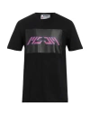 Msgm Man T-shirt Black Size Xs Cotton In Black