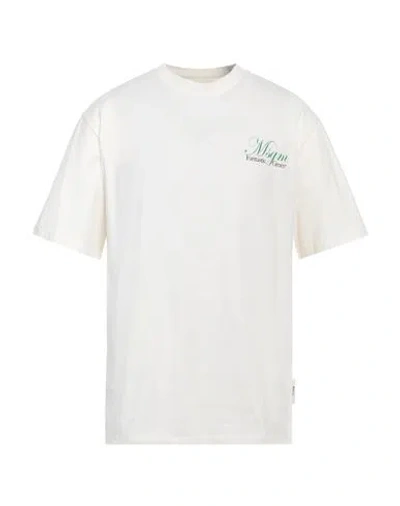 Msgm Man T-shirt Cream Size Xxl Organic Cotton In White
