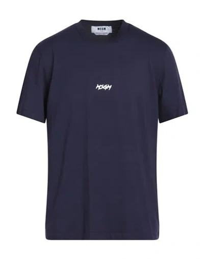 Msgm Man T-shirt Dark Purple Size L Cotton