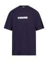 Msgm Blue T-shirt With Print On The Front And Logo On The Back In Blue