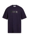 Msgm Man T-shirt Dark Purple Size Xl Cotton In Blue