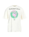 Msgm Man T-shirt Cream Size Xxl Organic Cotton In White