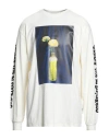 Msgm Man T-shirt Ivory Size Xxl Organic Cotton In White