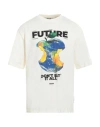 Msgm Man T-shirt Ivory Size Xxl Organic Cotton In White