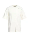 Msgm Man T-shirt Ivory Size Xxl Organic Cotton In White