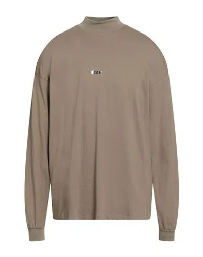 Msgm Man T-shirt Khaki Size Xl Cotton