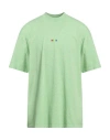 Msgm Man T-shirt Light Green Size Xl Cotton In Green