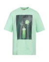 Msgm Man T-shirt Light Green Size Xxl Organic Cotton