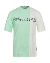 Msgm Man T-shirt Light Green Size L Organic Cotton In Green