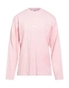 Msgm Man T-shirt Light Pink Size Xl Cotton