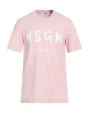 Msgm Man T-shirt Light Pink Size Xs Cotton