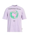Msgm Man T-shirt Lilac Size M Organic Cotton In Purple