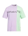 Msgm Man T-shirt Lilac Size Xs Organic Cotton In Purple