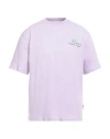 Msgm Man T-shirt Lilac Size Xxl Organic Cotton In Purple