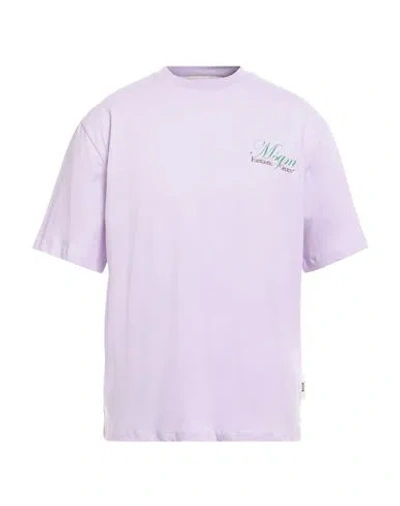 Msgm Man T-shirt Lilac Size Xxl Organic Cotton In Purple