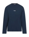 Msgm Logo-print Long-sleeve Cotton T-shirt In Blue