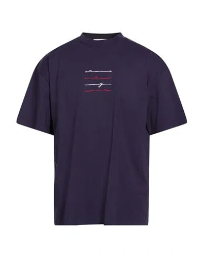 Msgm Man T-shirt Midnight Blue Size Xl Cotton In Purple