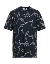 Msgm Man T-shirt Midnight Blue Size Xl Cotton