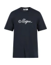 Msgm Man T-shirt Navy Size Xl Cotton In Blue