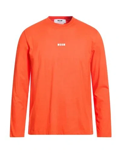 Msgm Man T-shirt Orange Size S Cotton
