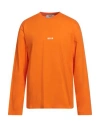 Msgm Man T-shirt Orange Size L Cotton