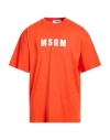 Msgm Man T-shirt Orange Size Xl Cotton