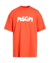 Msgm Man T-shirt Orange Size Xxl Cotton