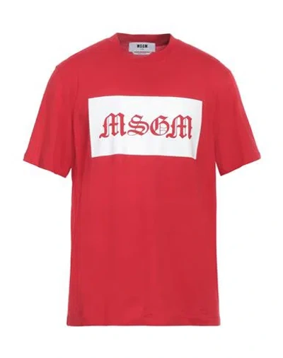 Msgm Man T-shirt Red Size M Cotton