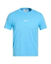 Msgm Man T-shirt Sky Blue Size M Cotton