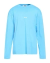 Msgm Man T-shirt Sky Blue Size Xl Cotton