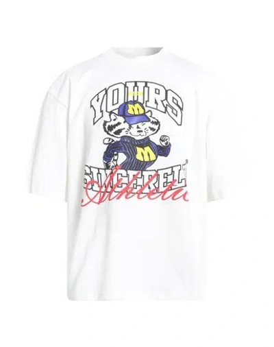 Msgm Man T-shirt White Size L Cotton