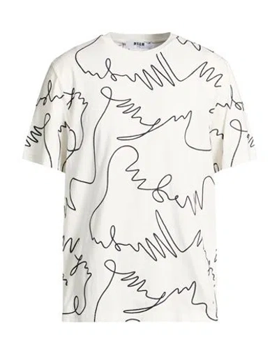 Msgm Man T-shirt White Size L Cotton