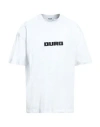 Msgm White T-shirt With Print On The Front And Logo On The Back In White