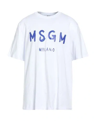 Msgm Man T-shirt White Size Xl Cotton