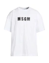 Msgm Man T-shirt White Size Xl Cotton