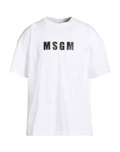 Msgm Man T-shirt White Size Xl Cotton