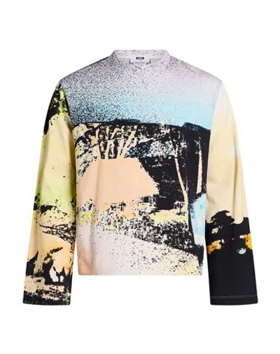 Msgm Man T-shirt Black Size S Cotton