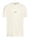Msgm Man T-shirt Cream Size L Cotton In White