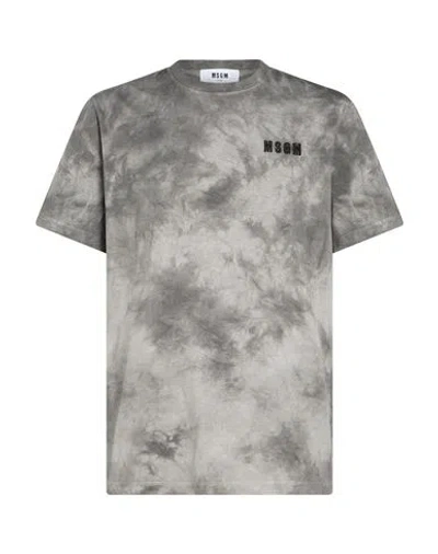 Msgm Man T-shirt Grey Size Xl Cotton In Gray