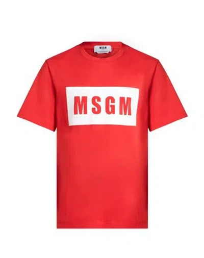 Msgm Man T-shirt Red Size Xxl Cotton
