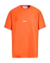Msgm Man T-shirt Tomato Red Size Xs Cotton In Orange