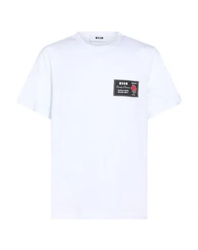 Msgm Man T-shirt White Size M Cotton