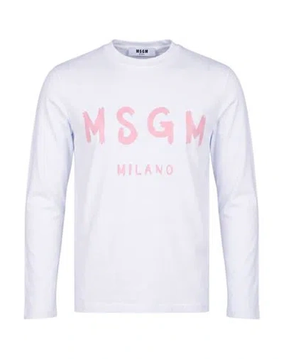 Msgm Man T-shirt White Size Xxs Cotton