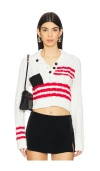 Msgm Marina Striped Sweater In Cream