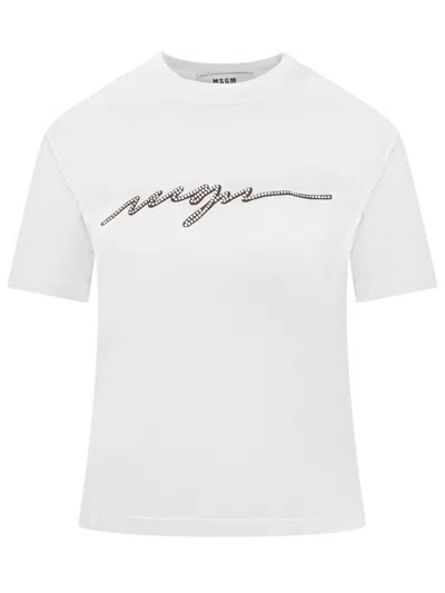 Msgm Massimo Giorgetti T-shirt In White
