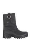 Msgm Matte Black Mid-calf Rain Boots In Black