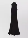 Msgm Maxi Dress With High Neck And Textured Fabric
