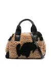 Msgm Medium Faux-fur Tote Bag In Neutral