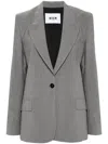 Msgm Wool Blend Tailored Single Breast Jacket In Grey